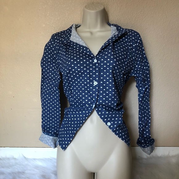 Nancy top / Polka dot slit back blouse 💙 - Picture 3 of 3